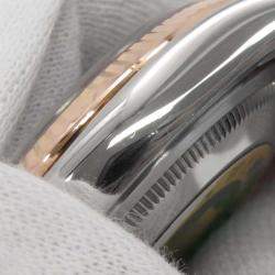 Rolex Black 18k Rose Gold Stainless Steel Datejust Automatic Men's Wristwatch 36 mm