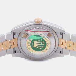 Rolex Black 18k Rose Gold Stainless Steel Datejust Automatic Men's Wristwatch 36 mm
