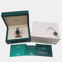 Rolex Black Stainless Steel Datejust Automatic Men's Wristwatch 36 mm