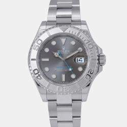 Rolex Grey Stainless Steel Yacht-Master Automatic Men's Wristwatch 40 mm