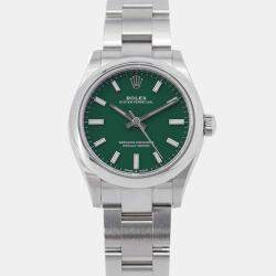 Rolex Green Stainless Steel Oyster Perpetual 277200 Automatic Men's Wristwatch 31mm