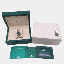 Rolex Green Stainless Steel Oyster Perpetual 277200 Automatic Men's Wristwatch 31mm