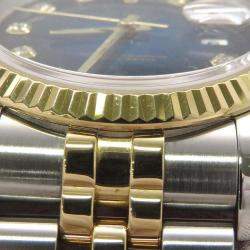 Rolex Blue 18k Yellow Gold Stainless Steel Datejust 116233 Automatic Men's Wristwatch 36mm