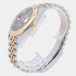 Rolex Grey 18k Yellow Gold Stainless Steel Datejust 126333 Automatic Men's Wristwatch 41mm