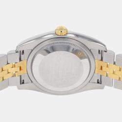 Rolex Blue 18k Yellow Gold Stainless Steel Datejust Automatic Men's Wristwatch 36mm
