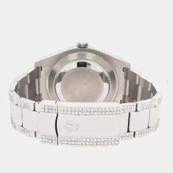 Rolex Custom Green 10.3ct Diamonds Stainless Steel Datejust II  Automatic Men's Wristwatch 41mm