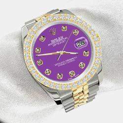 Rolex Custom Sangria 3.05ct Diamonds 18K Yellow Gold Stainless Steel Datejust 116233 Automatic Men's Wristwatch 36mm