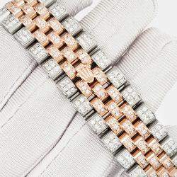Rolex Custom Black 10.75ct Diamonds 18K Rose Gold Stainless Steel Datejust 116231 Automatic Men's Wristwatch 36mm