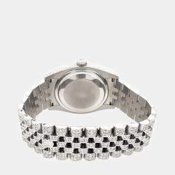 Rolex Custom Chocolate  10.2ct Diamonds Stainless Steel Datejust 116200 Automatic Men's Wristwatch 36mm