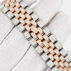 Rolex Custom White 10.75ct Diamonds 18K Rose Gold Stainless Steel Datejust 116231 Automatic Men's Wristwatch 36mm