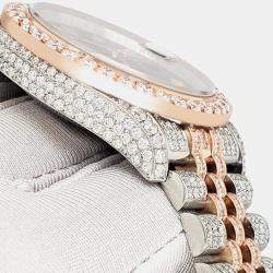 Rolex Custom White 10.75ct Diamonds 18K Rose Gold Stainless Steel Datejust 116231 Automatic Men's Wristwatch 36mm