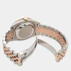 Rolex Custom White 10.75ct Diamonds 18K Rose Gold Stainless Steel Datejust 116231 Automatic Men's Wristwatch 36mm