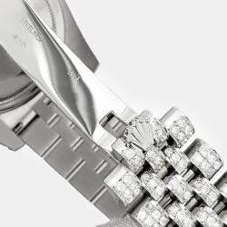 Rolex Custom Forest Green 10.2ct Diamonds Stainless Steel Datejust 116200 Automatic Men's Wristwatch 36mm