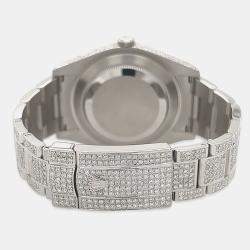 Rolex Custom  Diamond Stainless Steel Datejust II 116300 Automatic Men's Wristwatch 41mm