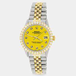 Rolex Custom Yellow 3.05CT Diamond 18K Yellow Gold Stainless Steel Datejust  Automatic Men's Wristwatch 36mm