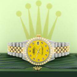 Rolex Custom Yellow 3.05CT Diamond 18K Yellow Gold Stainless Steel Datejust  Automatic Men's Wristwatch 36mm