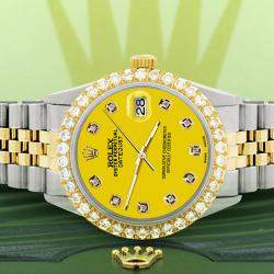 Rolex Custom Yellow 3.05CT Diamond 18K Yellow Gold Stainless Steel Datejust  Automatic Men's Wristwatch 36mm