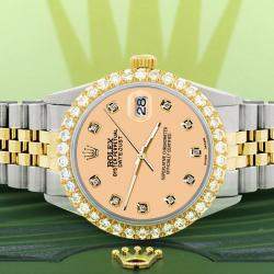 Rolex Custom Mustard 3.05CT Diamond 18K Yellow Gold Stainless Steel Datejust  Automatic Men's Wristwatch 36mm