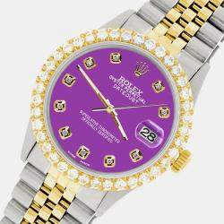 Rolex Custom Sangria 3.05CT Diamond 18K Yellow Gold Stainless Steel Datejust  Automatic Men's Wristwatch 36mm