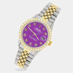 Rolex Custom Sangria 3.05CT Diamond 18K Yellow Gold Stainless Steel Datejust  Automatic Men's Wristwatch 36mm