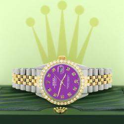 Rolex Custom Sangria 3.05CT Diamond 18K Yellow Gold Stainless Steel Datejust  Automatic Men's Wristwatch 36mm