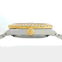 Rolex Custom Satin Linen 3.05CT Diamond 18K Yellow Gold Stainless Steel Datejust  Automatic Men's Wristwatch 36mm