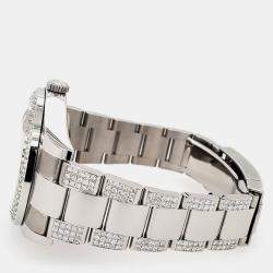 Rolex Custom Grey 5CT Diamond Stainless Steel Datejust II 116300 Automatic Men's Wristwatch 41 mm