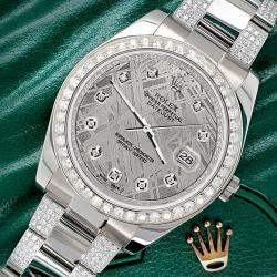 Rolex Custom Grey 5CT Diamond Stainless Steel Datejust II 116300 Automatic Men's Wristwatch 41 mm
