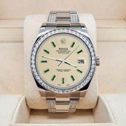 Rolex Custom 5CT Diamond Stainless Steel Datejust II 116300 Automatic Men's Wristwatch 41 mm