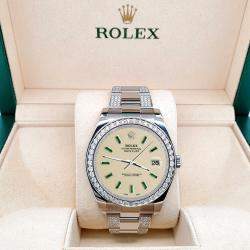 Rolex Custom 5CT Diamond Stainless Steel Datejust II 116300 Automatic Men's Wristwatch 41 mm