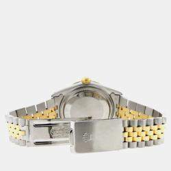 Rolex Custom Green 1.4ct Diamond 18k Yellow Gold Stainless Steel Datejust Automatic Men's Wristwatch 36 mm