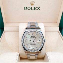 Rolex Custom Champagne MOP 5ct Diamond Stainless Steel Datejust II 116300 Automatic Men's Wristwatch 41 mm