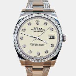 Rolex Custom 5ct Diamond Stainless Steel Datejust II 116300 Automatic Men's Wristwatch 41 mm