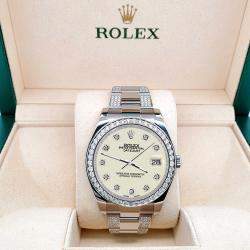 Rolex Custom 5ct Diamond Stainless Steel Datejust II 116300 Automatic Men's Wristwatch 41 mm