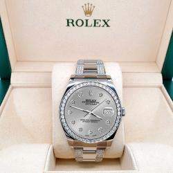 Rolex Custom 5ct Diamond Stainless Steel Datejust II 116300 Automatic Men's Wristwatch 41 mm