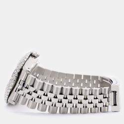 Rolex Custom Champagne 4.6ct Diamond Stainless Steel Datejust Automatic Men's Wristwatch 36 mm