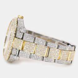 Rolex Custom  15.8CT Diamond 18K Yellow Gold Stainless Steel Datejust II 116333 Automatic Men's Wristwatch 41mm