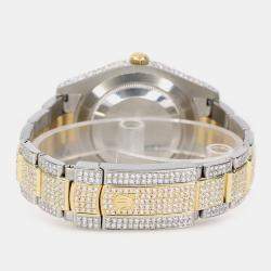 Rolex Custom  15.8CT Diamond 18K Yellow Gold Stainless Steel Datejust II 116333 Automatic Men's Wristwatch 41mm