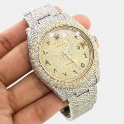 Rolex Custom  23.3CT Diamond 18K Yellow Gold Stainless Steel Datejust II  Automatic Men's Wristwatch 41mm
