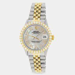 Rolex Custom Champagne MOP 3.10CT Diamond 18K Yellow Gold Stainless Steel Datejust  Automatic Men's Wristwatch 36mm