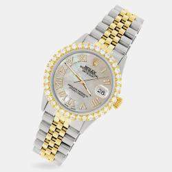 Rolex Custom Champagne MOP 3.10CT Diamond 18K Yellow Gold Stainless Steel Datejust  Automatic Men's Wristwatch 36mm