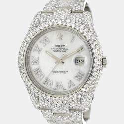 Rolex Custom  MOP 19.8CT Diamond Stainless Steel Datejust II  Automatic Men's Wristwatch 41MM
