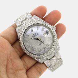 Rolex Custom  MOP 19.8CT Diamond Stainless Steel Datejust II  Automatic Men's Wristwatch 41MM