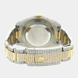 Rolex Custom  15.2CT Diamond 18K Yellow Gold Stainless Steel Datejust II 116333 Automatic Men's Wristwatch 41MM
