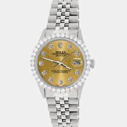 Rolex Custom Champagne 3.05CT Diamond Stainless Steel Datejust  Automatic Men's Wristwatch 36MM