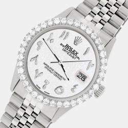 Rolex Custom White 3.35CT Diamond Stainless Steel Datejust  Automatic Men's Wristwatch 36MM