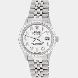 Rolex Custom White 3.35CT Diamond Stainless Steel Datejust  Automatic Men's Wristwatch 36MM
