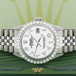 Rolex Custom White 3.35CT Diamond Stainless Steel Datejust  Automatic Men's Wristwatch 36MM