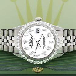 Rolex Custom White 3.35CT Diamond Stainless Steel Datejust  Automatic Men's Wristwatch 36MM