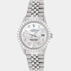 Rolex Custom White Pearl 3.35CT Diamond Stainless Steel Datejust  Automatic Men's Wristwatch 36MM